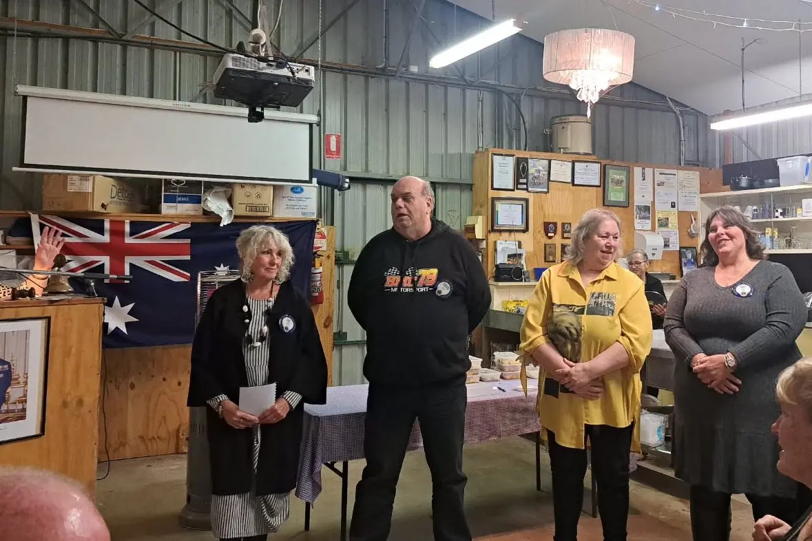 NEW EXECUTIVE: Alison Kazenwadel (far left) from the Wangaratta Lions Club conducting the induction of the Bright Lions Club\\'s new executive (from left) president Lisa Buckley, first vice president Alistair Vanderpol, secretary Chris Jenvey and treasurer Paula West.