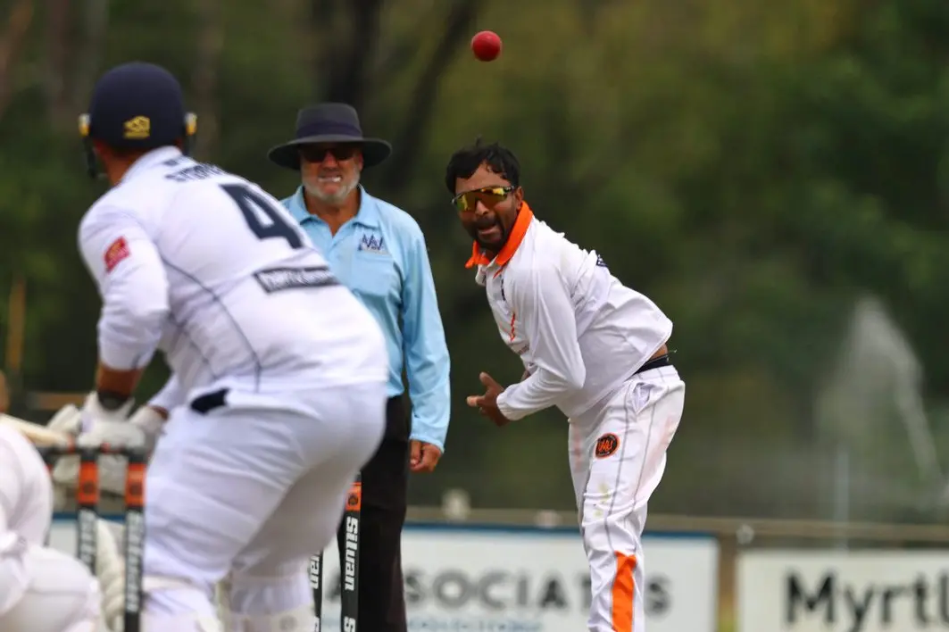 DANGER MAN: Geeth Alwis\\' left arm spinners were deadly, finishing with 4/40. PHOTOS: Janet Watt