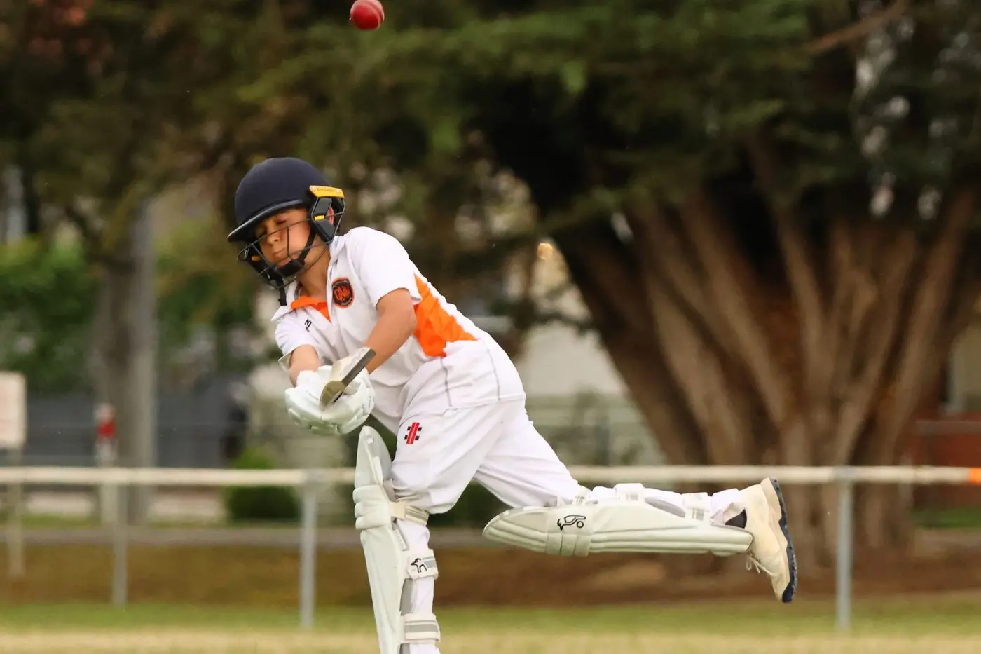 FLICKED AWAY: Rylan Harris plays a leg glance as he went on to make 28 runs for Ovens Valley Orange under 12s in a high scoring first round T20 with club counterparts Ovens Valley Black last Friday at Memorial Park. PHOTOS: Janet Watt