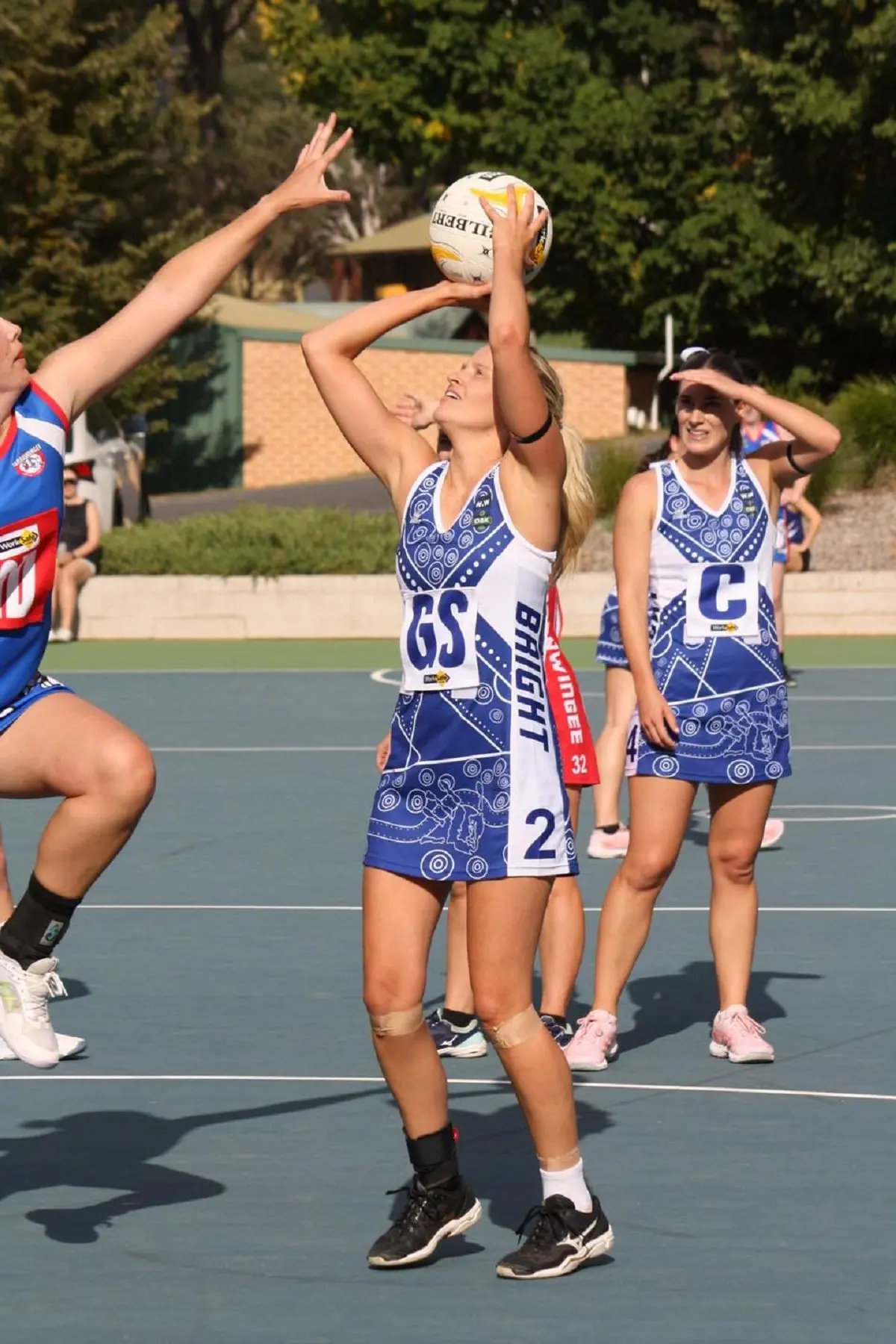 SURE SHOT: Emily Nightingale shot 46 goals at well above 90 per cent against Bonnie Doon. PHOTO: United Bright Football Netball Club