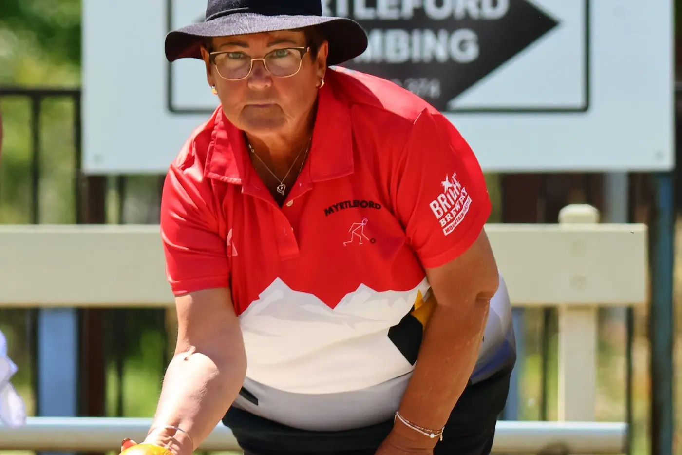 NATIONAL CHAMPION: Mary Paton, pictured bowling last weekend at Myrtleford, was part of the history-making Victorian senior women\\'s bowls side who took out the national title for a third straight year. PHOTO: Janet Watt