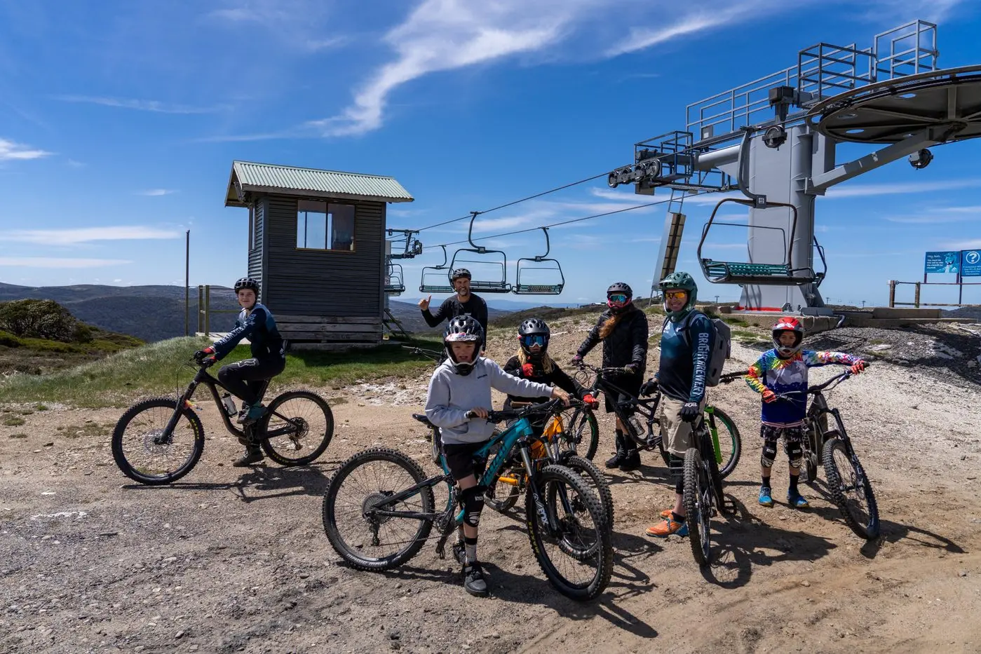 BEAUTIFUL DAY FOR BIKE RIDING: The Beeton and Armitage families were among those to enjoy the trails ahead of Falls Creek\\'s official start of the mountain bike season this weekend.