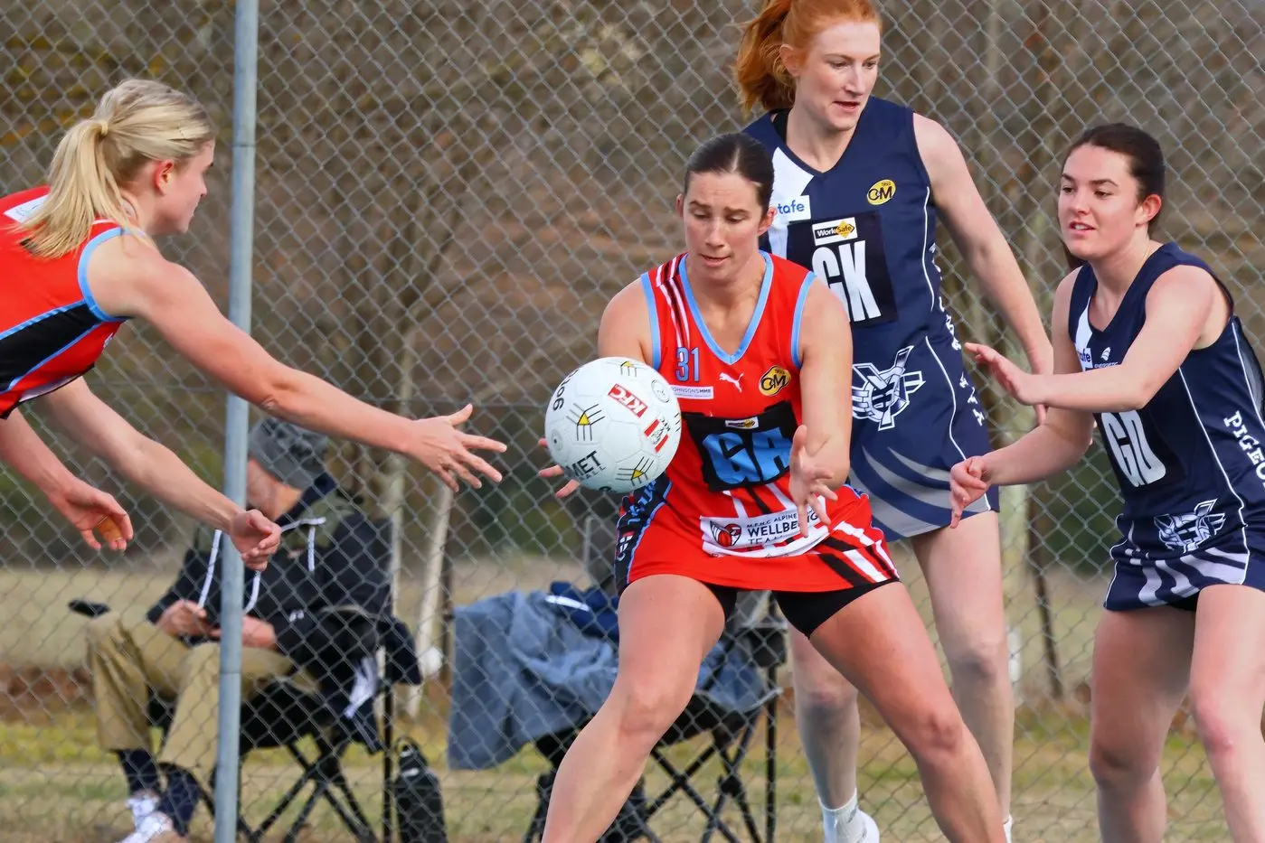 OUTPLAYED: Emma Sharp, pictured in an earlier match, and the Saints went down by eight goals to the Albury Tigers.