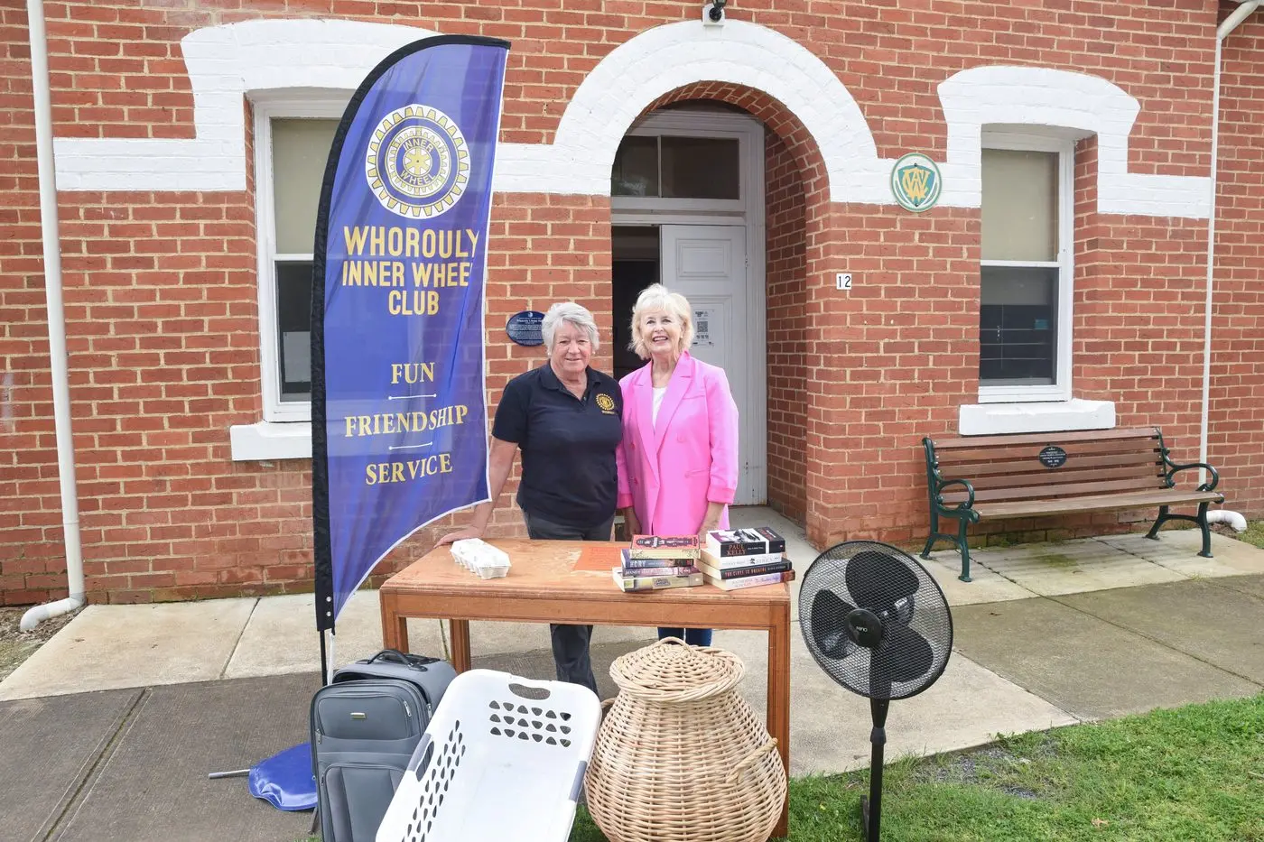 TOWN TOUR: Glenys McNamara and Sherren Tilson are geared up for this Saturday\\'s Whorouly community garage sale, which enables people to grab a map and browse stalls at the Whorouly CWA Hall, and then tour properties on the map to bag a bargain. PHOTO: Kurt Hickling Id:33903