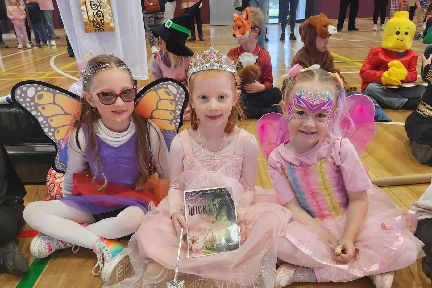 MAGICAL THEME AT MYRTLEFORD P-12: (from left) Ivy Mercuri, Holly Ives and Sofia Sgambelloni brought some sparkles to share with their fellow students. PHOTOS: Myrtleford P-12 College