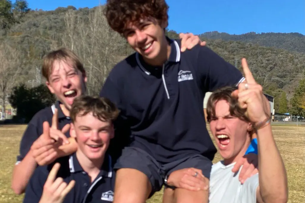 CELEBRATION: (From left) Harris Chew, Madox Grayling, Roberto Rebolledo and Baylin Ford.