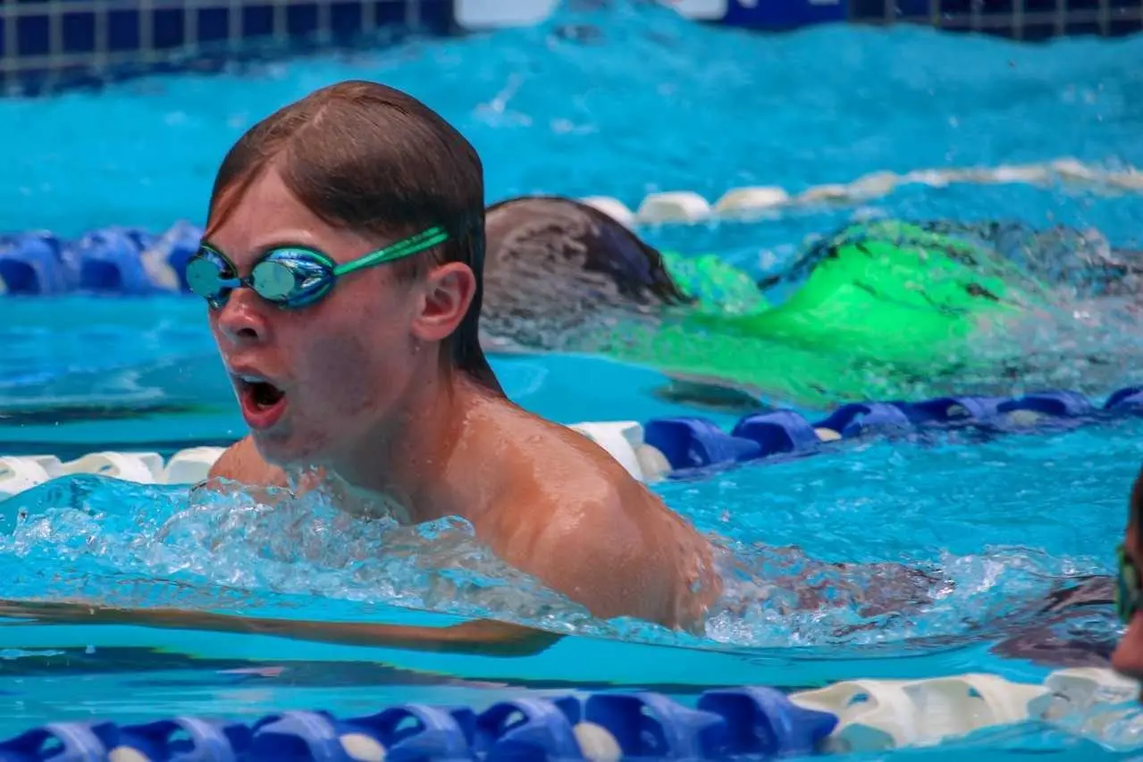 SWIMMING FOR SILVER: Taj Cooper was one of the standout U15 boys, who was runner\\u2013up in his age category. PHOTO: Marian Collage Id:21053