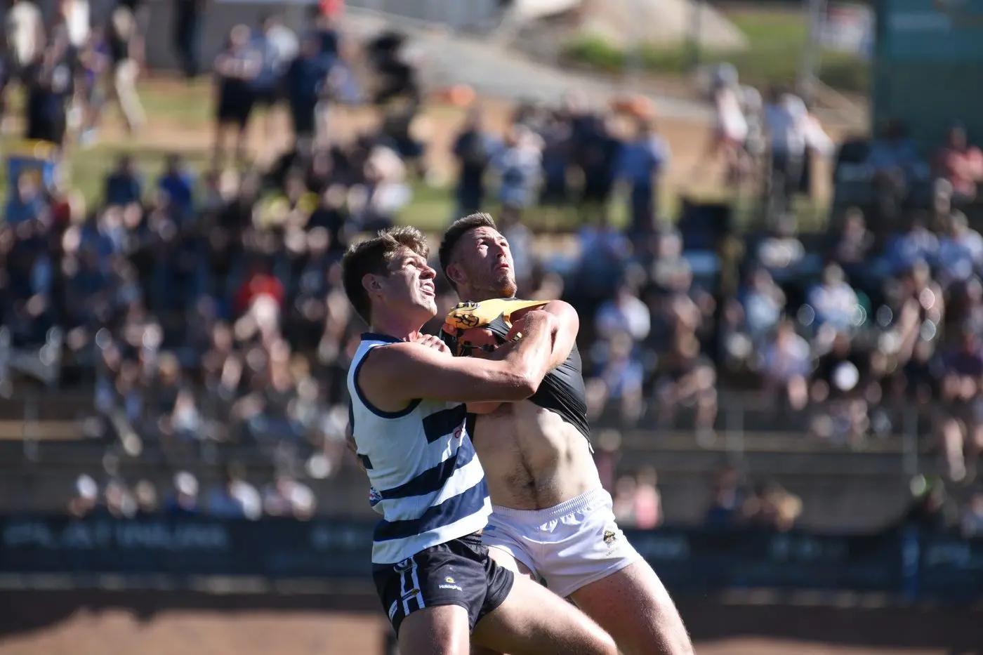 TIGHT CONTEST: Lach Howe\\'s Yarrawonga won Sunday\\'s grand final by four points over Isaac Muller\\'s Albury side. PHOTO: Melissa Beattie