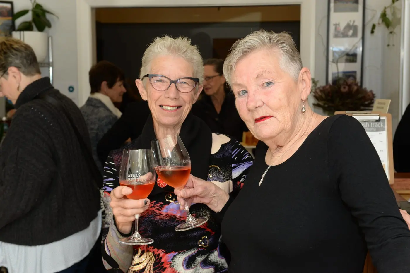 CHEERS: Catherine Upcher and Trish Bardone at the Biggest Morning Tea last Wednesday.\\n