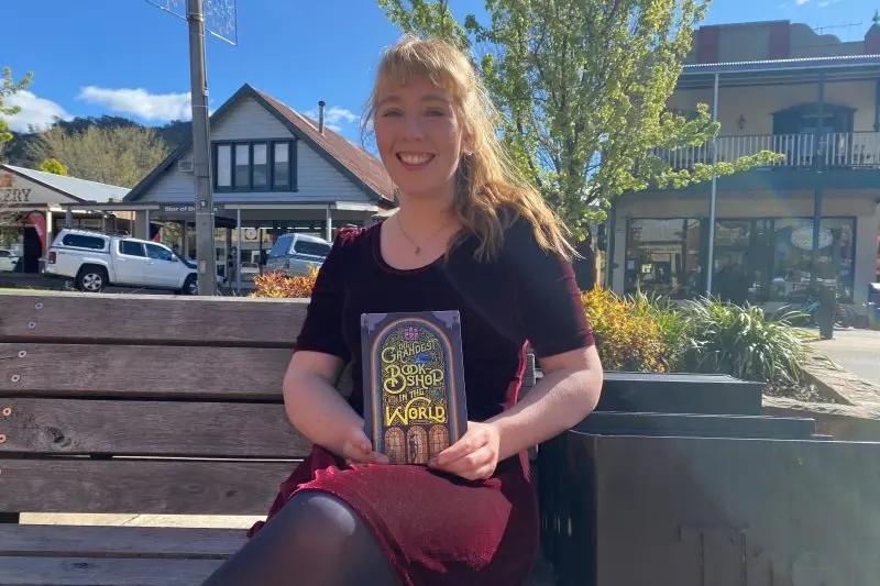 NEW BOOK: Bright P-12 College and author Amelia Mellor with her newly release children\\'s novel in Bright last week. PHOTO: Nicki Letts