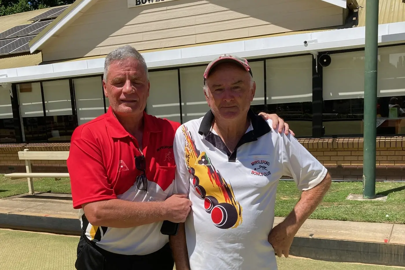 A CLOSE GAME: Mick Dwyer (right) and Geoff Kidd fought out a close match for the singles championship, with Dwyer taking the title.