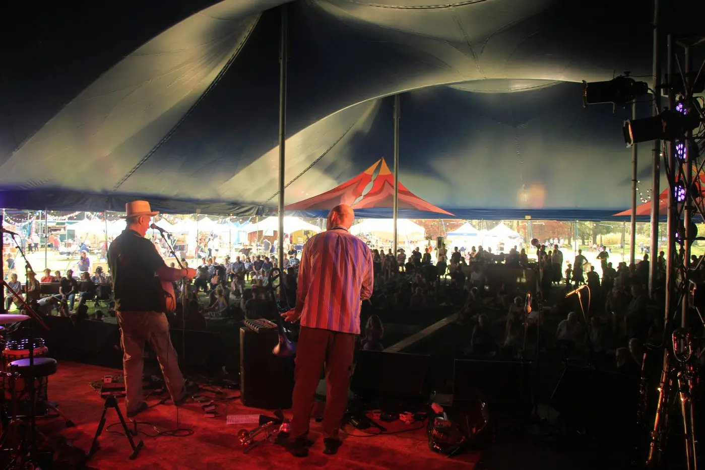 WILD ROCK & ROLL WEEKEND: Nicky Bomba and the All Star Wandi Nutters playing to a packed tent! PHOTOS: Wandiligong Nut Festival committee.
