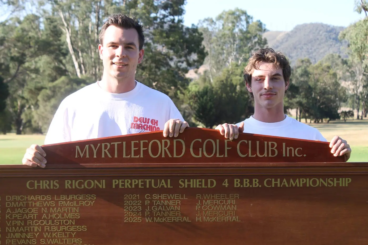 FAMILY LEGACY: Will (left) and Harry McKerral won the Chris Rigoni Shield, named after their great-uncle. PHOTO: Phoebe Morgan