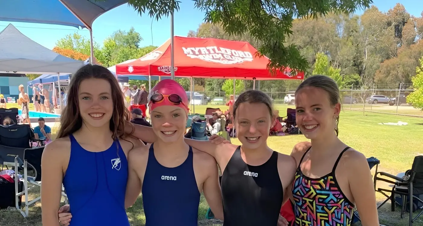 Myrtleford swimmers smash record at meet