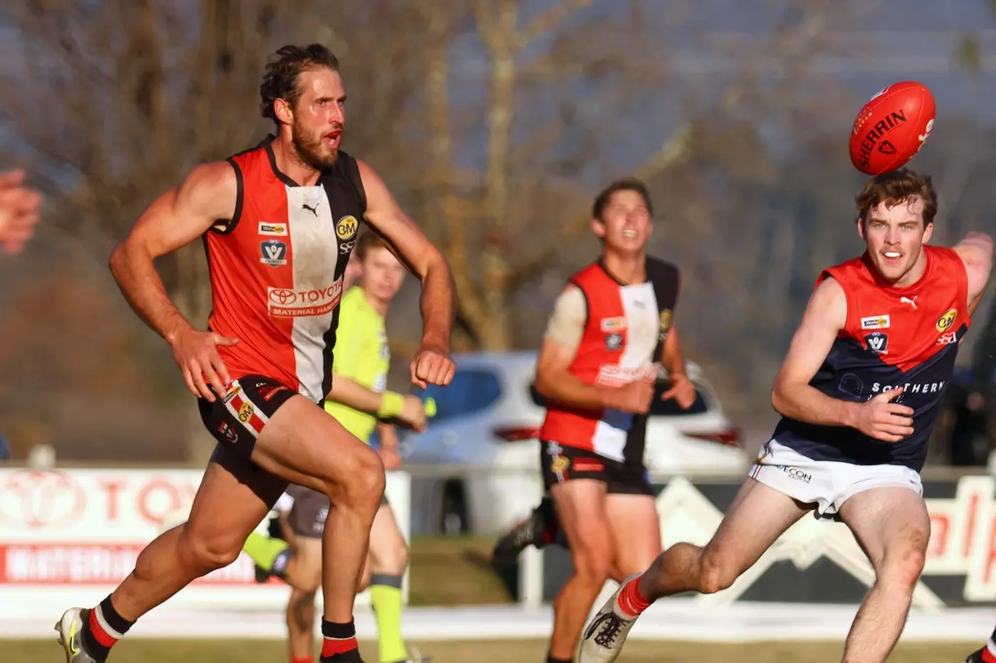 MISTER CONSISTENT: Simon Curtis sprints after a loose ball in the Saints massive win over Wodonga Raiders. PHOTOS: Janet Watt