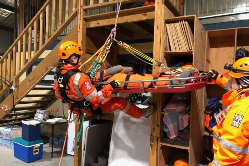 BACK ON BOARD: Members of Bright SES returning to open air training last week as coronavirus restrictions ease.