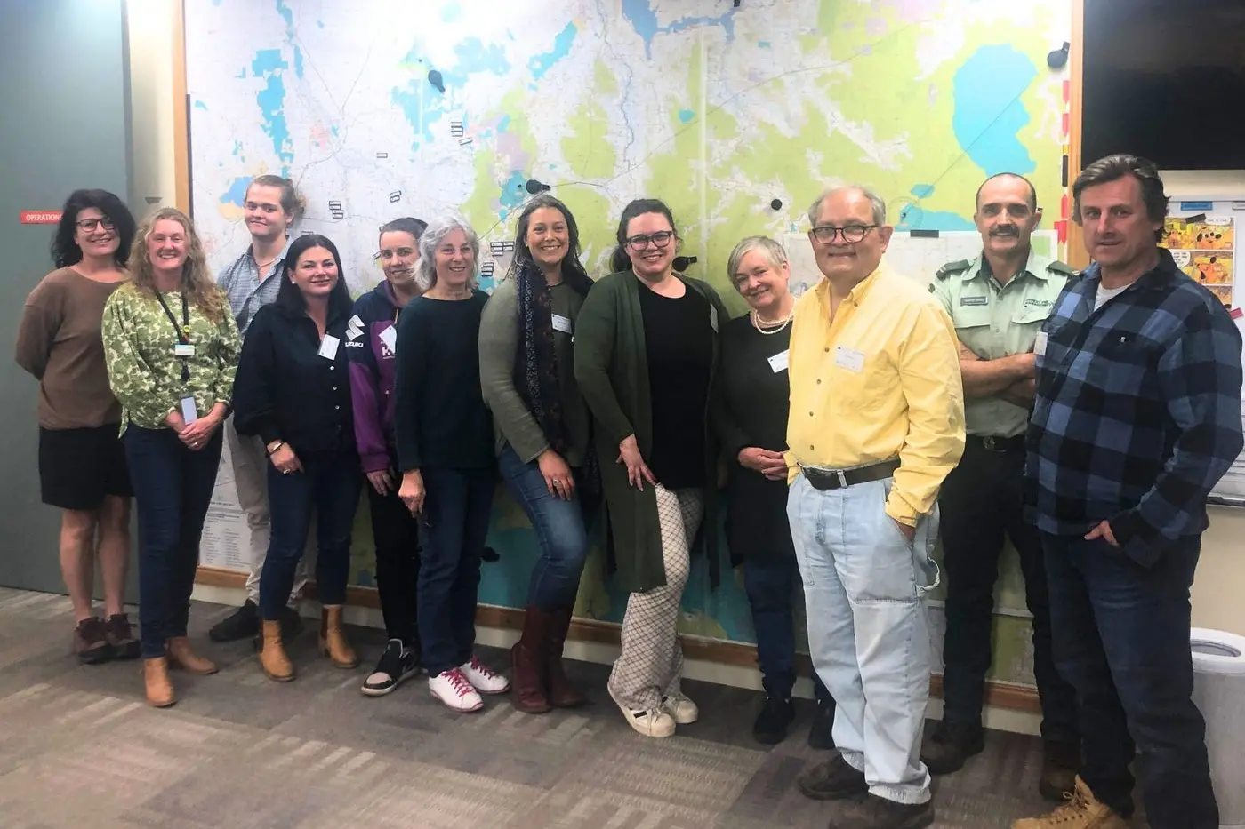 COMMUNITY SAFETY DRILL: The 2023 Alpine Community Recovery, Community Leadership Program participants visited the Ovens Incident Control Centre.
