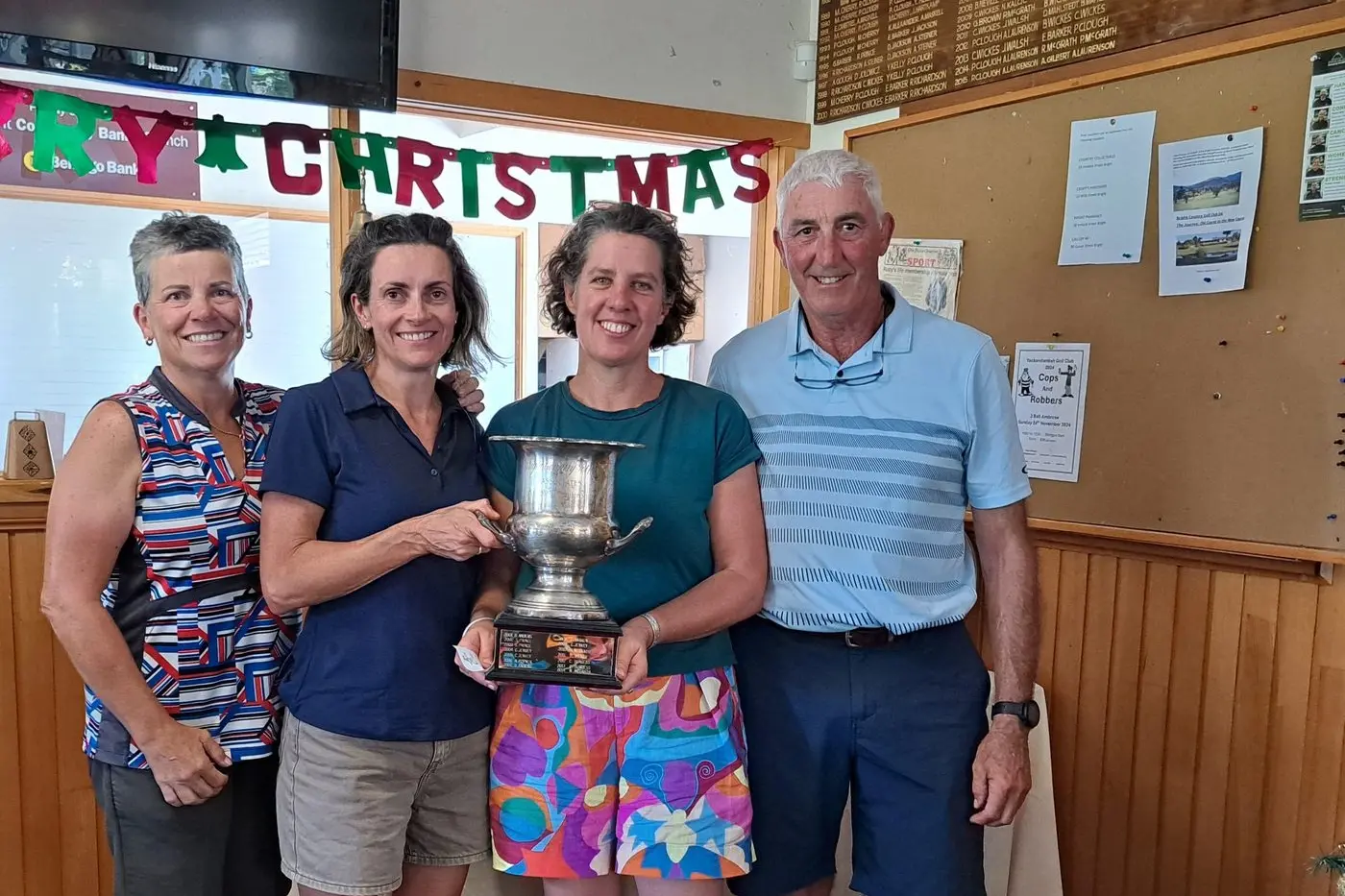 DREAM TEAM: (from left) Tina Cook, Mandy Clayton, Lucy Snowden and Andy Cook took out the mixed four person Ambrose competition at Bright.