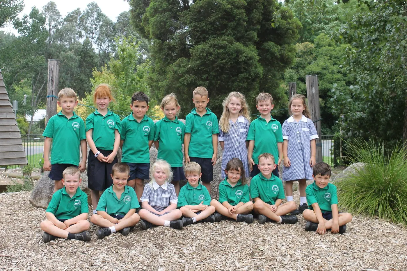 POREPUNKAH PRIMARY SCHOOL PREPS: It\\'s been a big year so far for prep students at Porepunkah, who are keen to get back in the classroom. Pictured are (back row, from left) Jax Knowland, Essie Beatson, Hamish Carton, Reed Sgambelloni, Roy Laurenson, Isla Simpson, Hugo Jeremy, Tilly Harrison; (front row, from left) Ari Starkie, Leo Martin, Zoe Mills, Harvey Hughes, Uma Sanchez del Rio, Kye Haynes and Tyler Zboinski. PHOTO: James Robinson