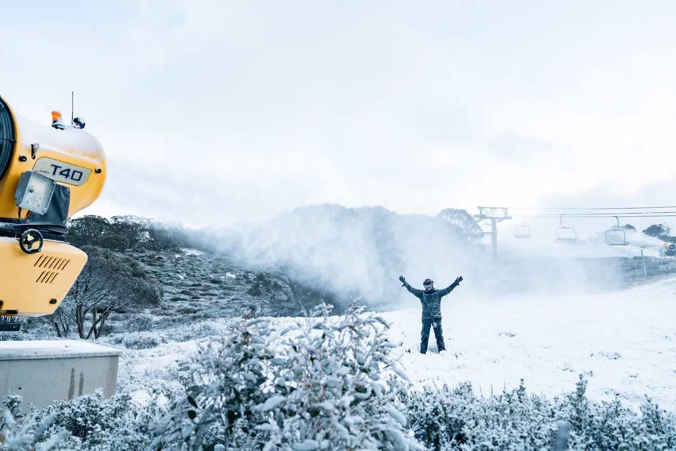 MAJOR UPGRADE: Falls Creek\\'s snowmaking capabilities will be bolstered with an additional 12 snowguns to be installed at Drovers Dream in time for next winter. PHOTO: Vail Resorts