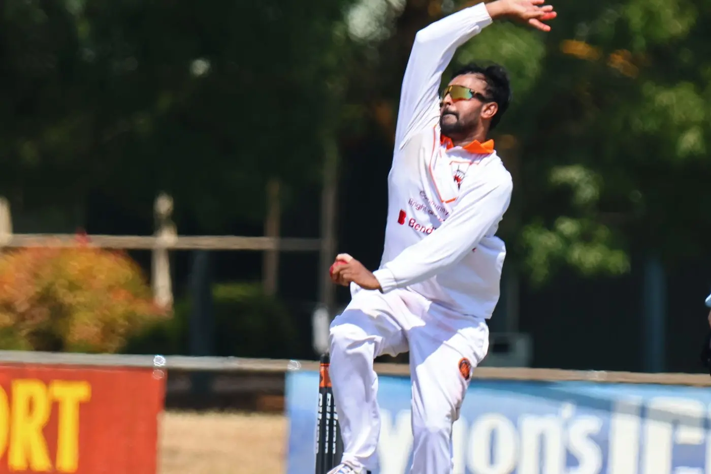 SUPER SPINNER: Ovens Valley\\'s Geeth Alwis had a day out, taking 5/8 in the second innings and 10/32 from 25.4 overs for the match. PHOTO: Janet Watt