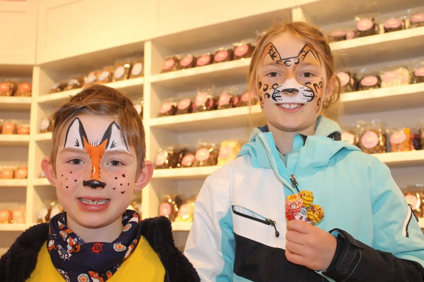 SWEET TREAT TRADITION: Sacha and Maddie Crowley were among hundreds of people who flooded into  Bright\\'s newest sweet shop \\'Lolly Polly Do Da\\', which celebrated its grand opening last Saturday. PHOTO: Phoebe Morgan