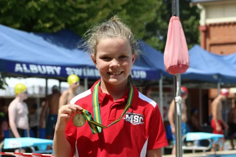 MAGIC MILLA: Milla Corcoran holds the record in the under-8 25-metre backstroke, 25-metre freestyle, 25-metre butterfly and 50-metre breaststroke and even earned herself a club champion title for her stellar year in the pool. PHOTO: Belinda Gunson