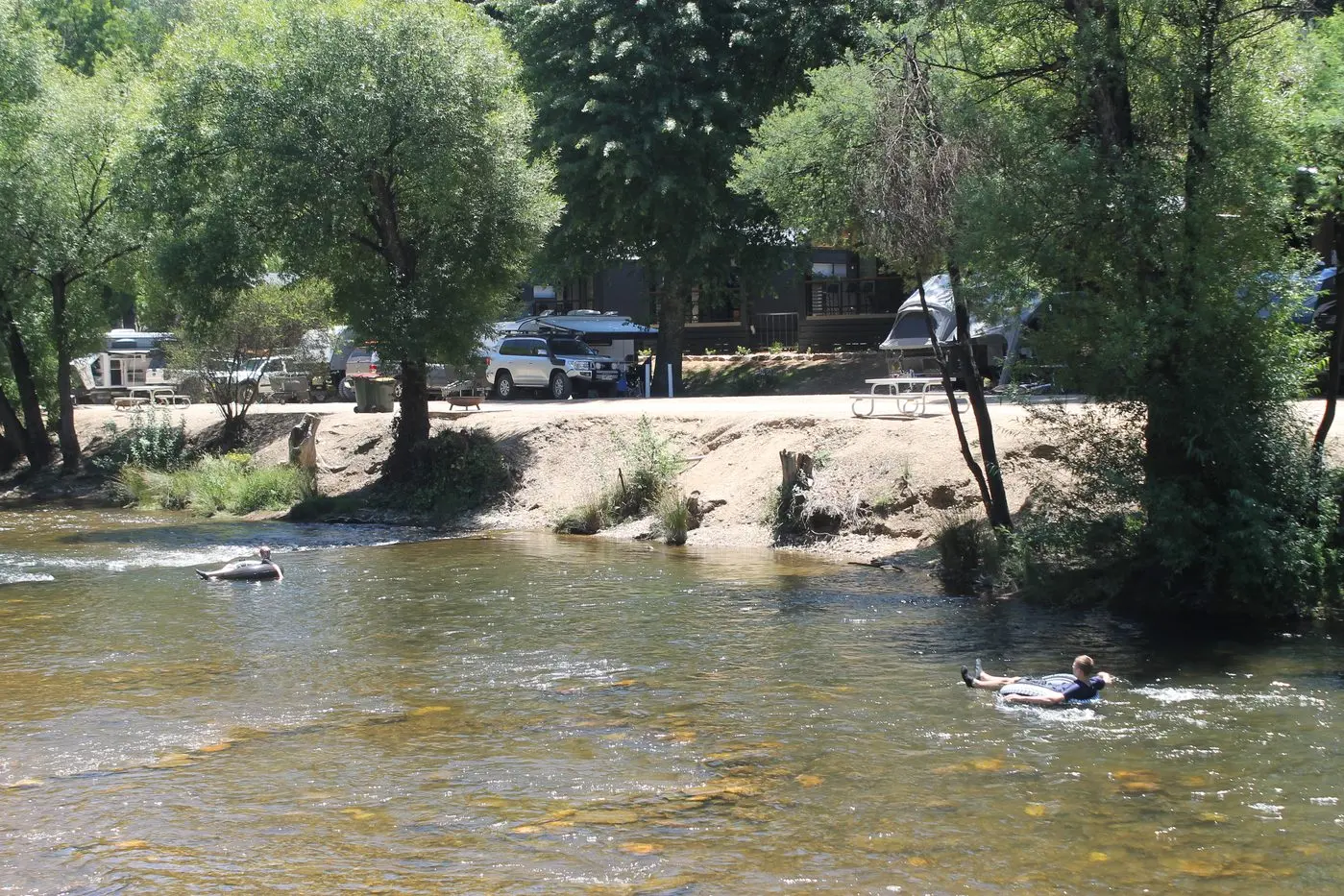 RIVERSIDE RENTALS: Holiday makers in Bright know how to keep cool this summer.