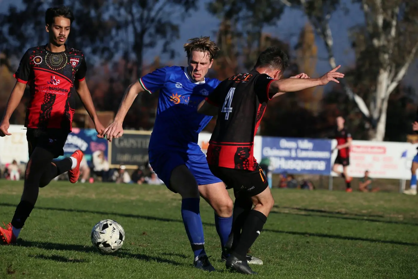 CHALLENGE: Will Keenan attacks the ball. PHOTOS: Kat De Naps Photography