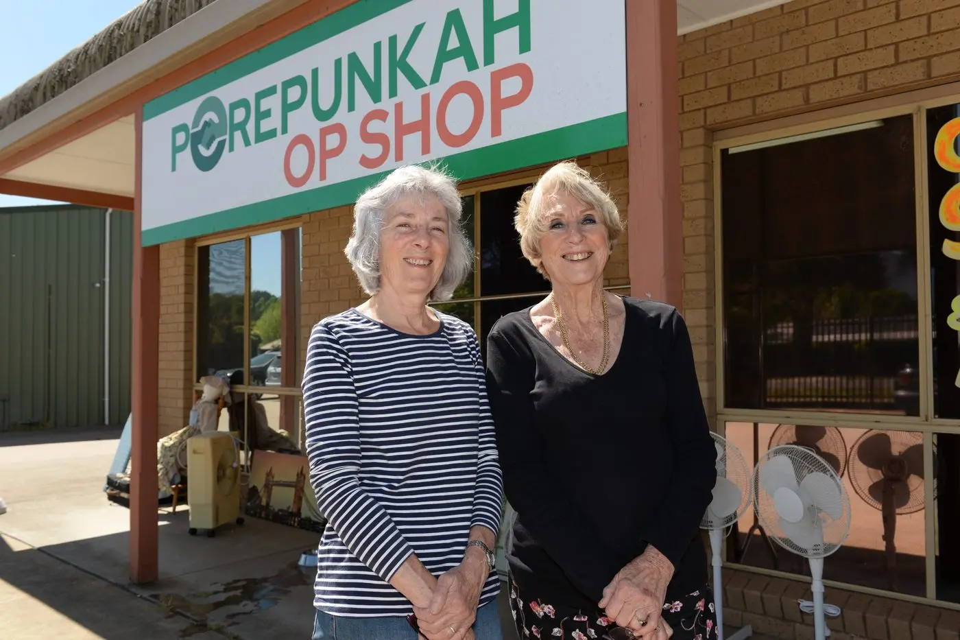 FAREWELL: Porepunkah Op Shop coordinator Lorraine Hughes and volunteer Doreen Hales will farewell the shop next month. PHOTO: Brodie Everist