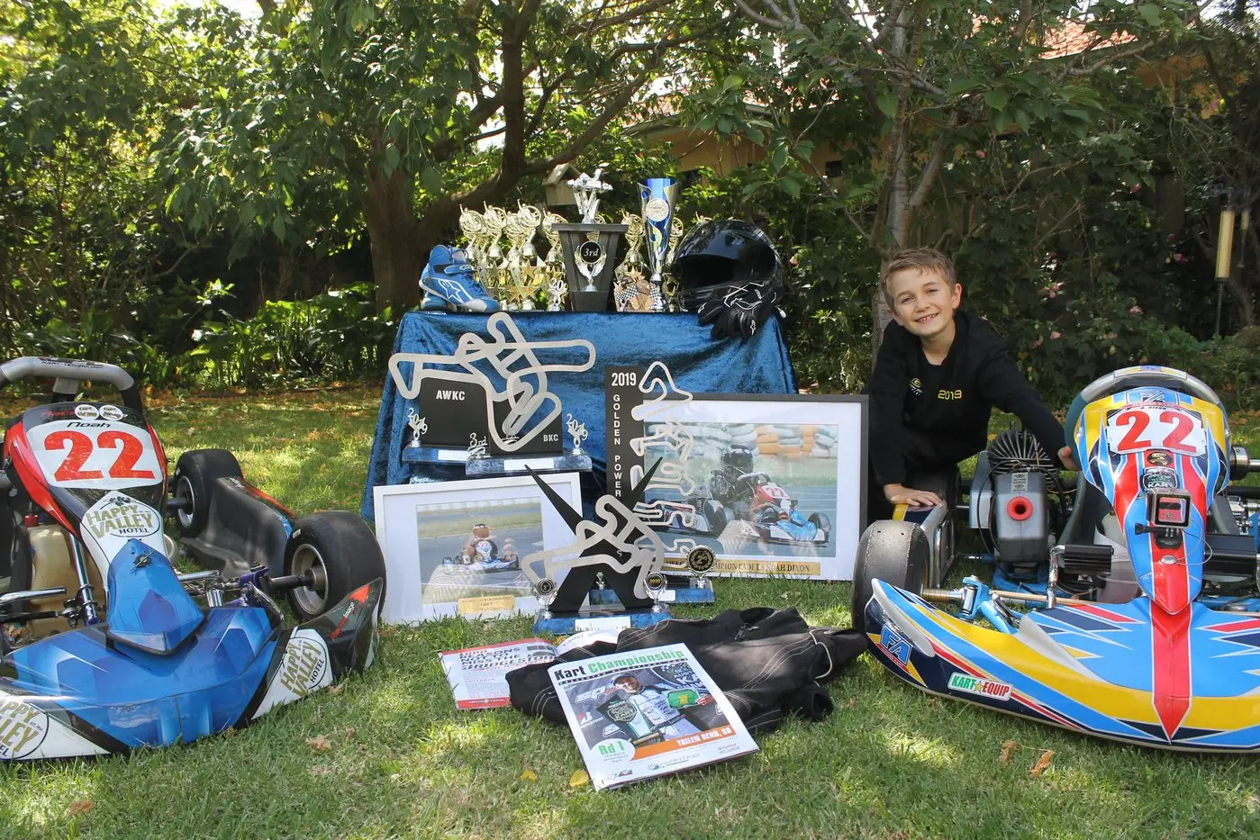 SPEED RACER: Noah Dixon has collected an impressive array of trophies in his four years of racing.