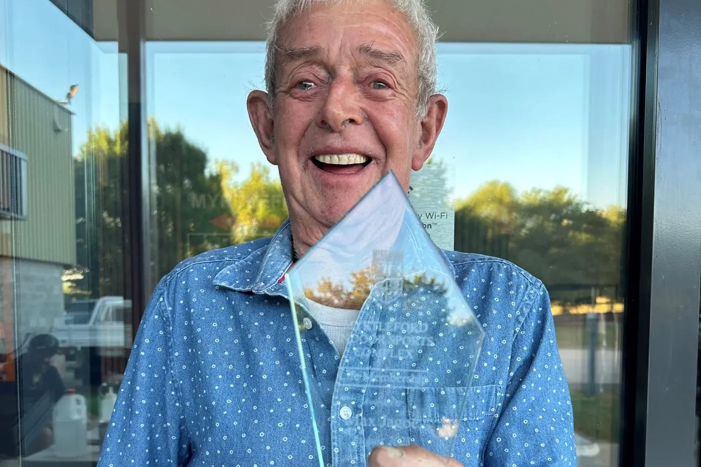 MAX IS THE MAN: Max Jagoe was overjoyed to recieve a life membership to the Myrtleford Indoor Sports Complex.