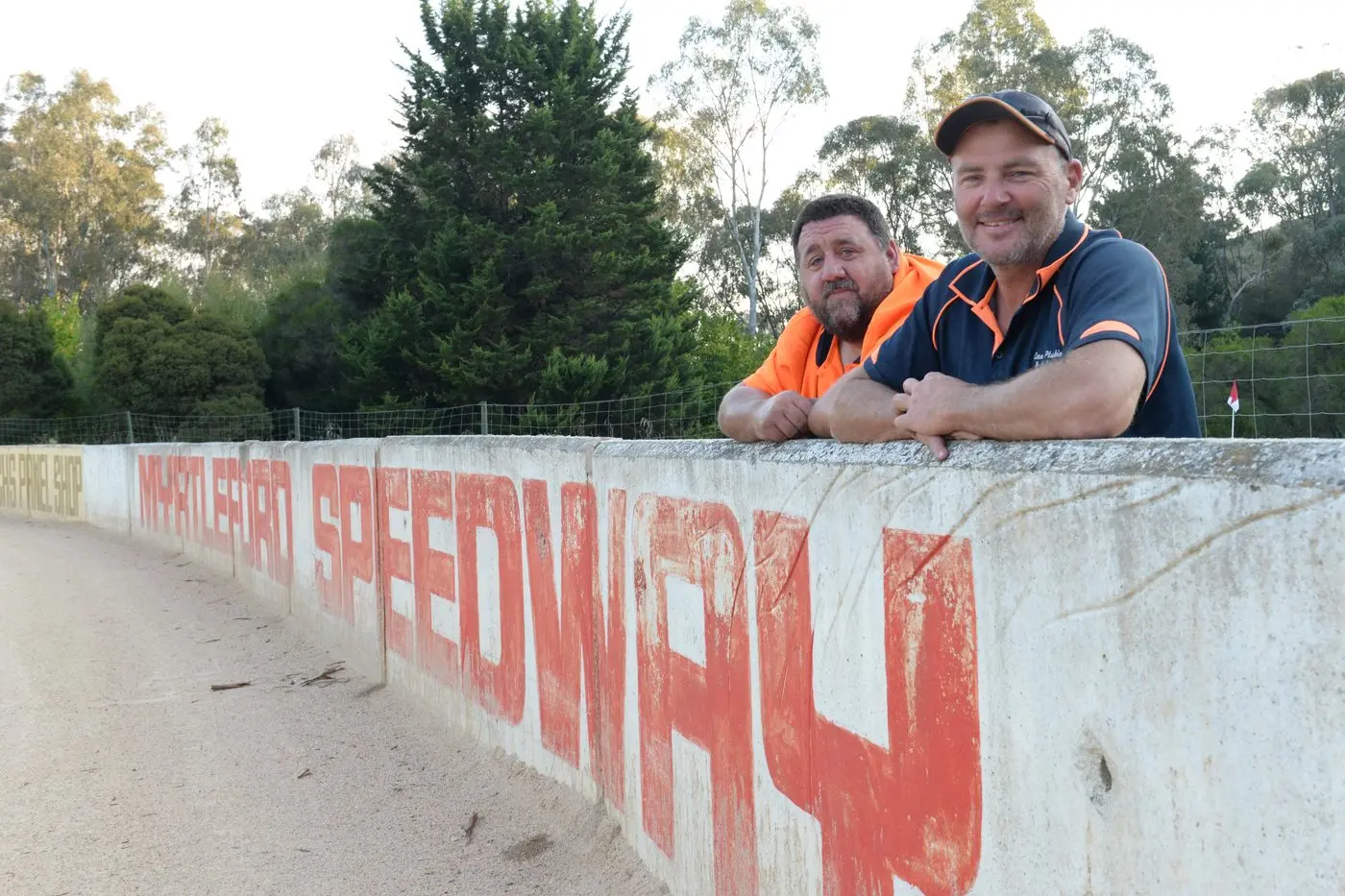 START YOUR ENGINES: Myrtleford Speedway Club\\'s Glen Walch (right) and Scott Witherow are hard at work, along with the rest of the club, making final preparations to the track ahead of May\\'s open wheel speedcar meet. PHOTO: Brodie Everist Id:39775