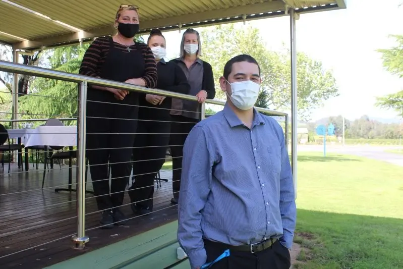 OUTDOOR EXPERIENCE: Club Savoy manager, Tarquin Jobson, and team members Elena Bonacci, Jodie Harrison and Lisa Gribbin are excited to welcome patrons back to a wonderful outdoor dining experience. PHOTO: Ashleigh Piles