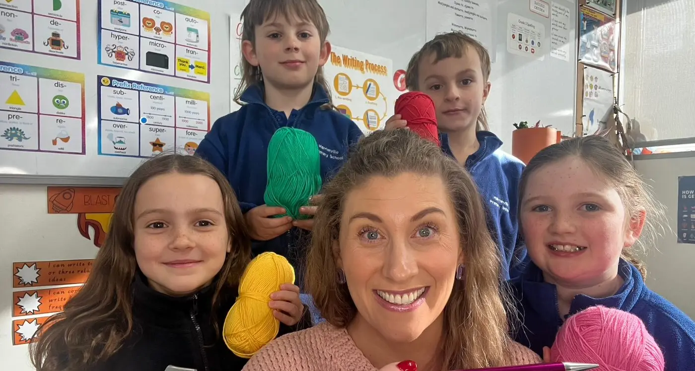 Winter knit-wear winner inspires next generation of crafting kids