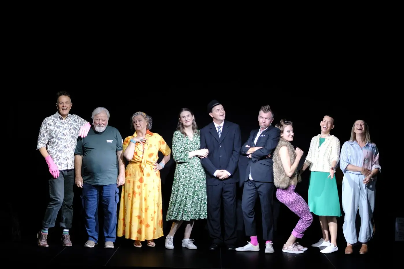 CURTAIN CALL: The full cast of BTC\\u2019s very successful autumn production \\'There\\u2019s a Chair in There!\\'; were (from left) James Smith, Bill Connolly, Cathryn Gunn, Stephanie Frobose, Michael Ahearn, Richard Xerri, Rita Okerse, Natalie Ellis and Bec Glenn. They are encouraging people to come forward and audition for the next play. PHOTO: Daniel A\\u2019Vard