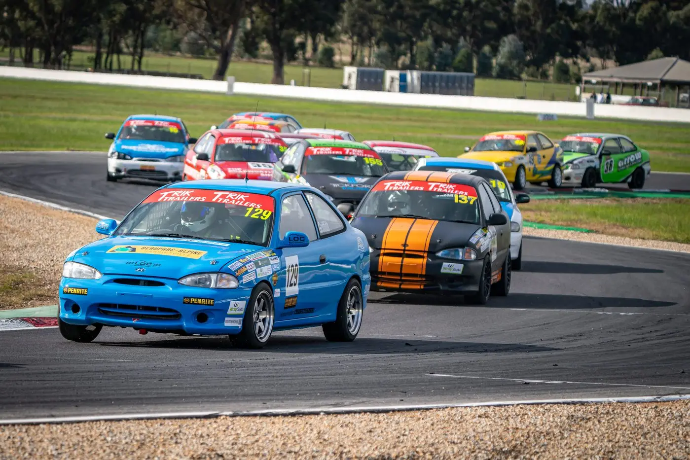 LEADING THE PACK: Jackson Griffith leading the midfield pack during the second round of the Hyundai Excel Series at Winton.  Id:26591