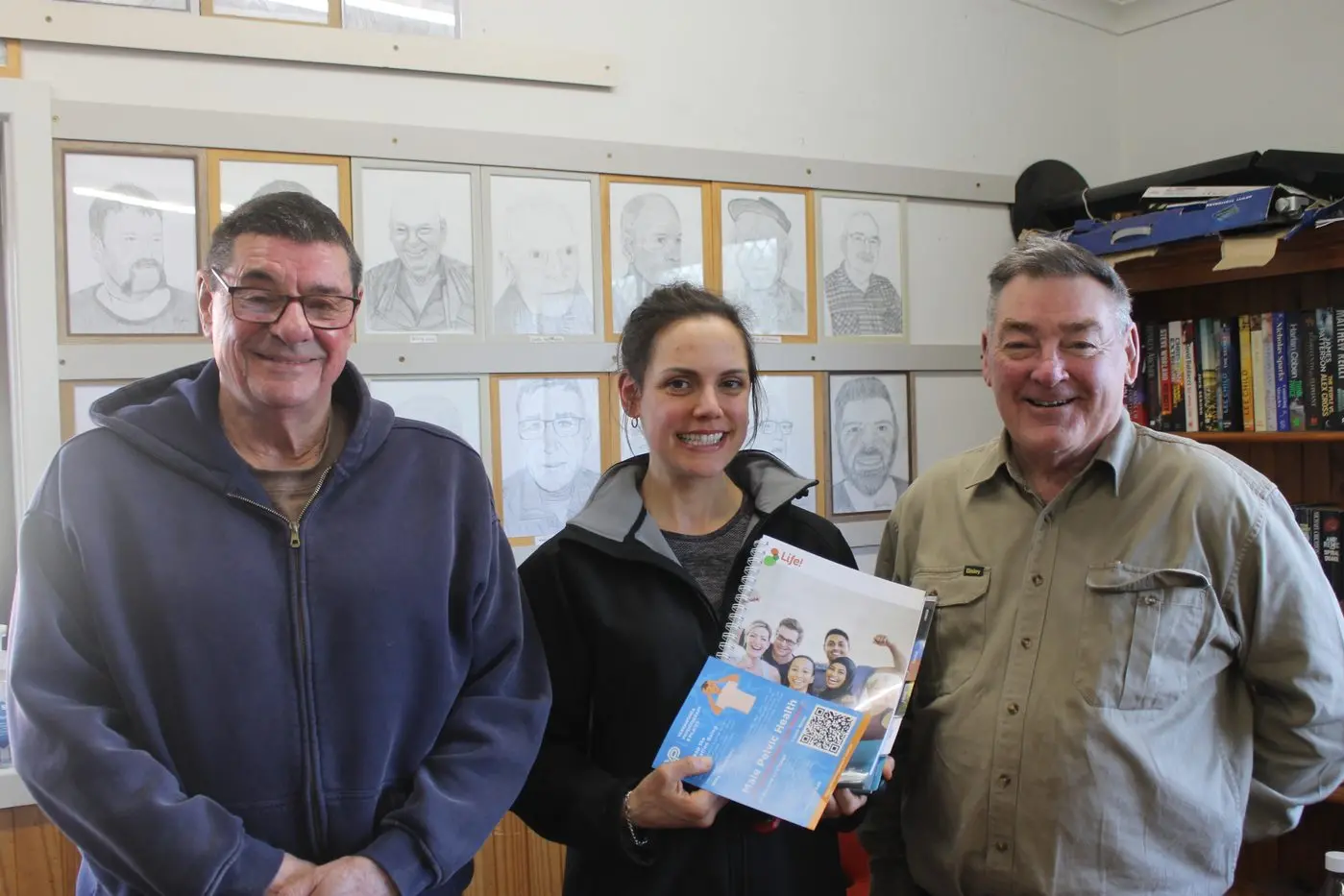 LOOKING AFTER LIFESTYLE:  Bright United Men\\'s Shed president Bruce Nordeck (left), course guest speaker Amanda Baxter and Myrtleford Men\\'s Shed treasurer Clive Walker OAM lead the way in discussing practical ways to build a healthy lifestyle. PHOTO: Phoebe Morgan