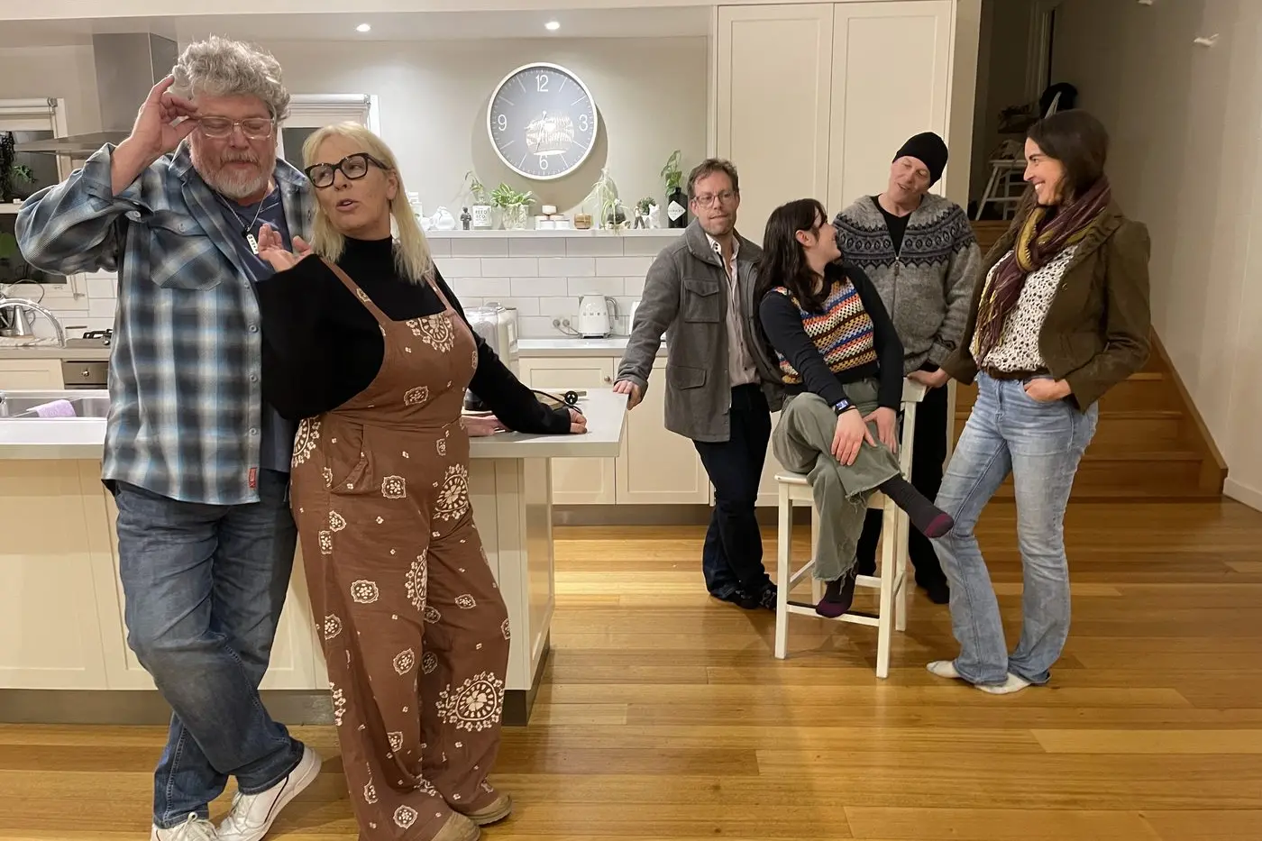 GETTING INTO CHARACTER: Rehearsals are well underway as \\'the Price family\\u2019 of (from left) Mikey Clayton (Bob), Jax Uhi (Fran), Daniel A\\u2019Vard (Ben), Maddi Allen (Rosie), James Smith (Mark), and Kahra Trower (Pip) start to embody their roles. PHOTO: BTC