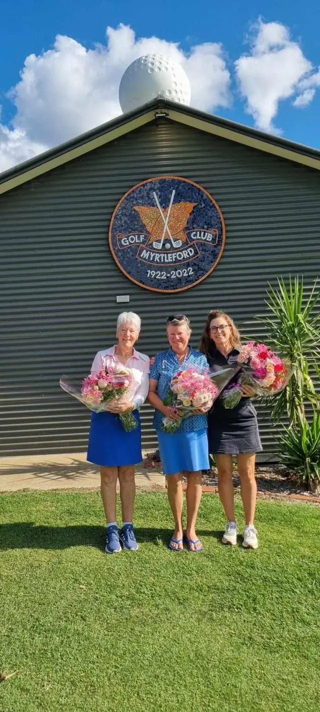 CHAMPIONS: The ladies\\' championship at Myrtleford  concluded recently, with (from left) B grade winner Linda Loftus, champion Vicky Sims, and handicap winner Angela O\\'Shaughnessy finishing ahead of their peers.