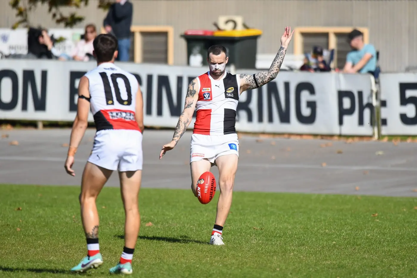 EAGER FOR RESULTS: Frazer Dale and the Saints will be chasing their first win of the season when they host Corowa Rutherglen this weekend. PHOTO: Kurt Hickling