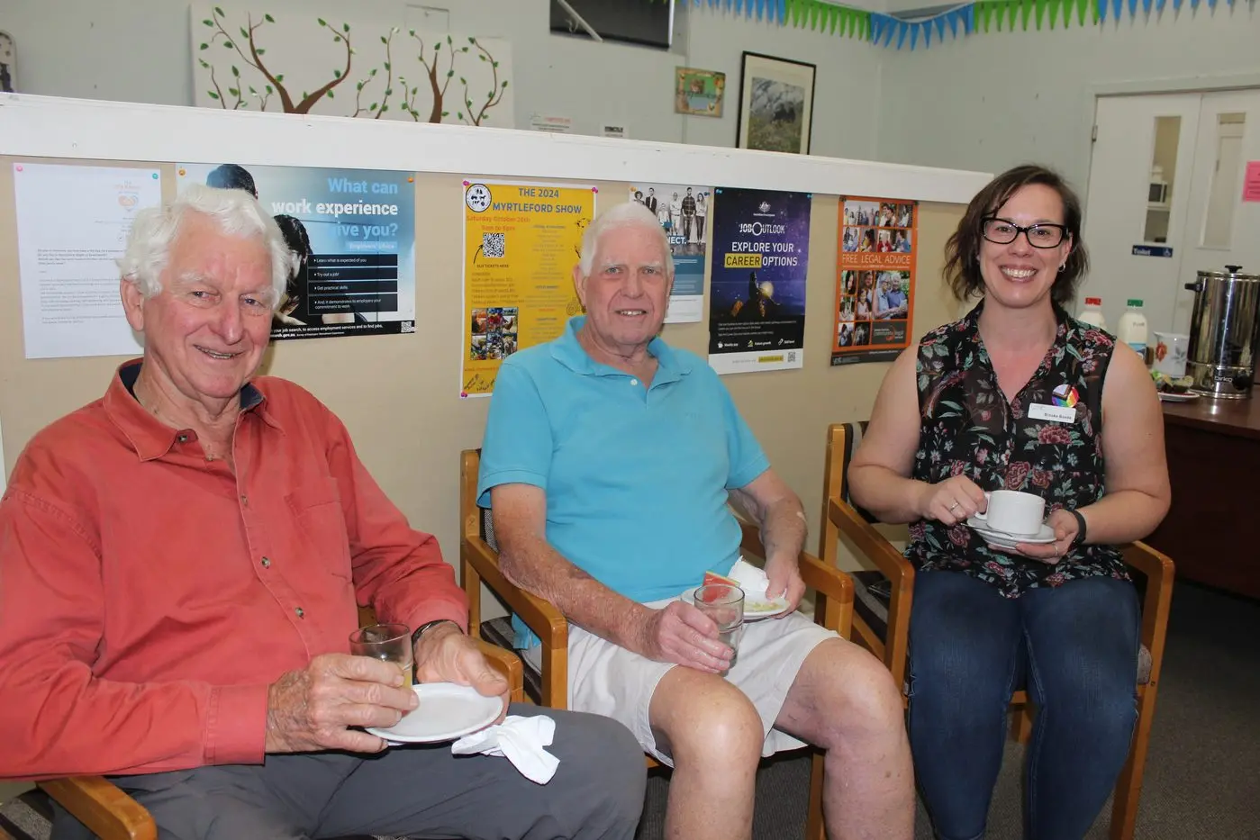 SUPPORT FOR SUPPORTERS: (from left) Glenn O\\u2019Connell and Peter Lukey celebrated Carers\\' Week with event organiser, Brooke Boede.