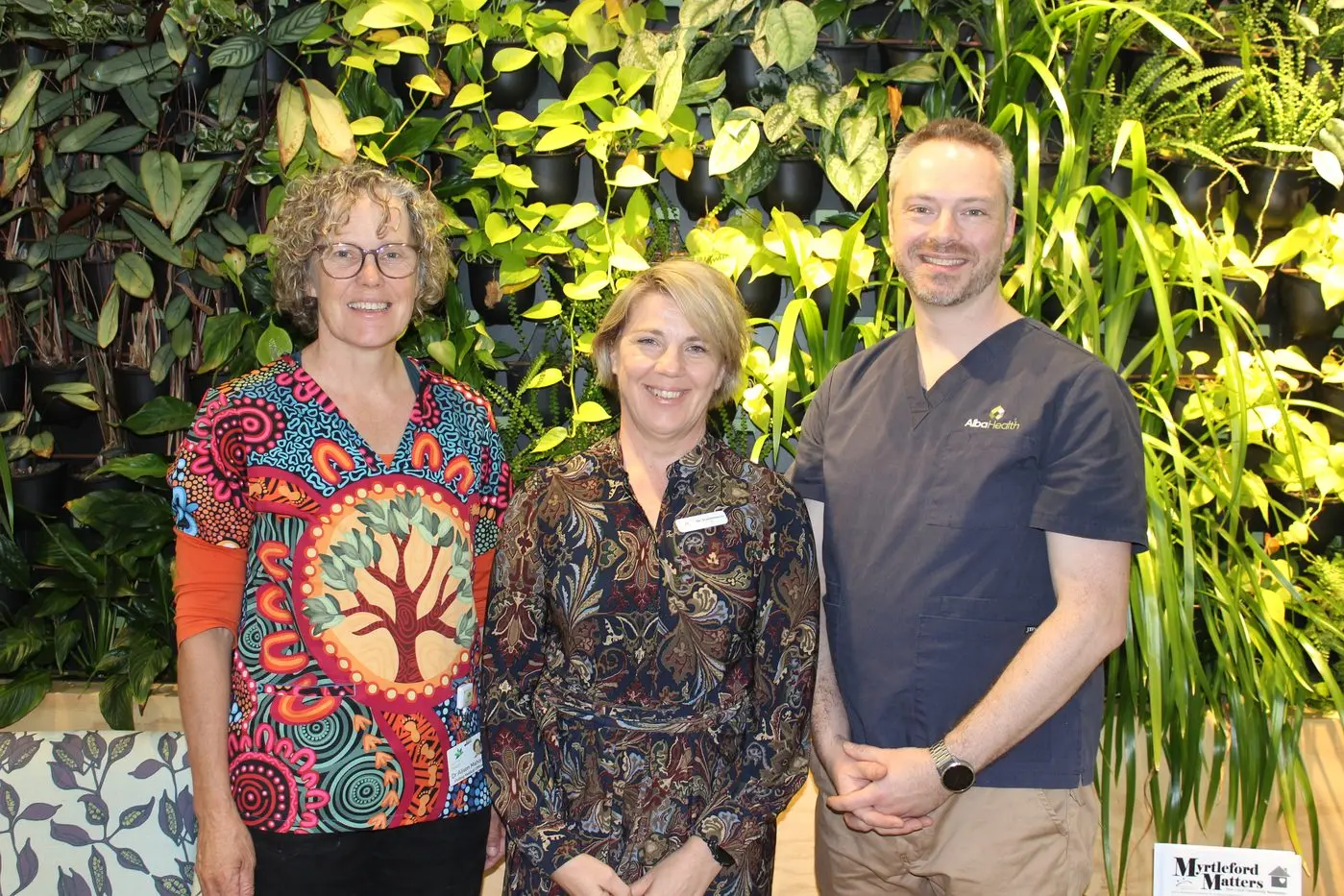 SUPPORTIVE TEAM: Dr Alison Mahony, Dr Christina Dumitrescu and Dr Justin Donaldson are part of the team of dedicated practitioners at Alba Health.