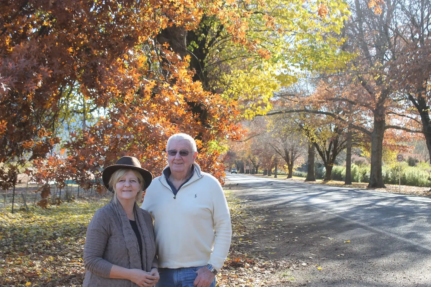 ARBOUR AREA AMENDMENT: Leanne Boyd and Graham Ryder are grateful a Heritage Overlay is being introduced to protect the trees at Bright\\'s Western entrance thanks to council\\'s recent notice to prepare an amendment to the area\\'s planning scheme. PHOTO: Phoebe Morgan.