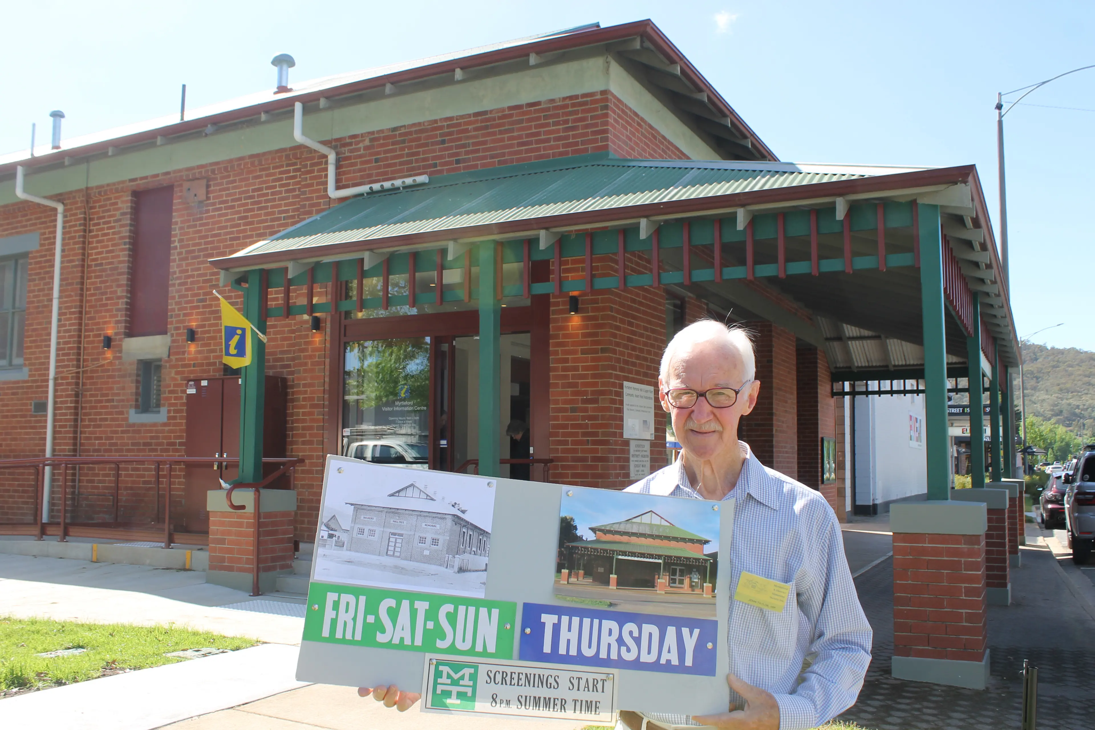 <p>CENTURY ON, HALL FULL OF MEMORIES: Myrtleford Memorial Hall will be officially reopened this Friday after a $1.2 million upgrade, which includes the addition of the Myrtleford Visitor Information Centre. All community members are invited to join in the celebrations from 1pm. Myrtleford and District Historical Society member John Taylor OAM shares the rich history of the hall, which opened a century ago, in a special four page feature inside today\\'s edition. PHOTO: Phoebe Morgan</p>\\n