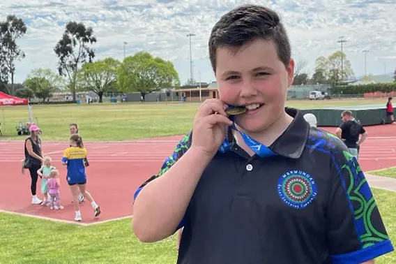 <p>BIG THROW: Whorouly Primary School year 4 student Porter Chalmers will compete in shot put at the Victorian Primary Schools State Championships.</p>\\n