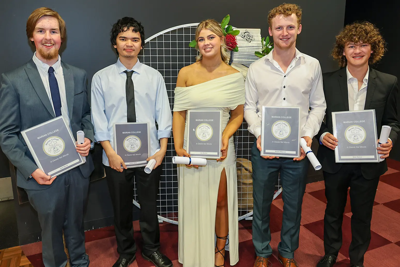 <p>CLASS OF 2025: Graduates (from left) Jack Byrne, Kalen Sella, Lily Burton, Archie Mapson and Tyler Sacco.</p>\\n