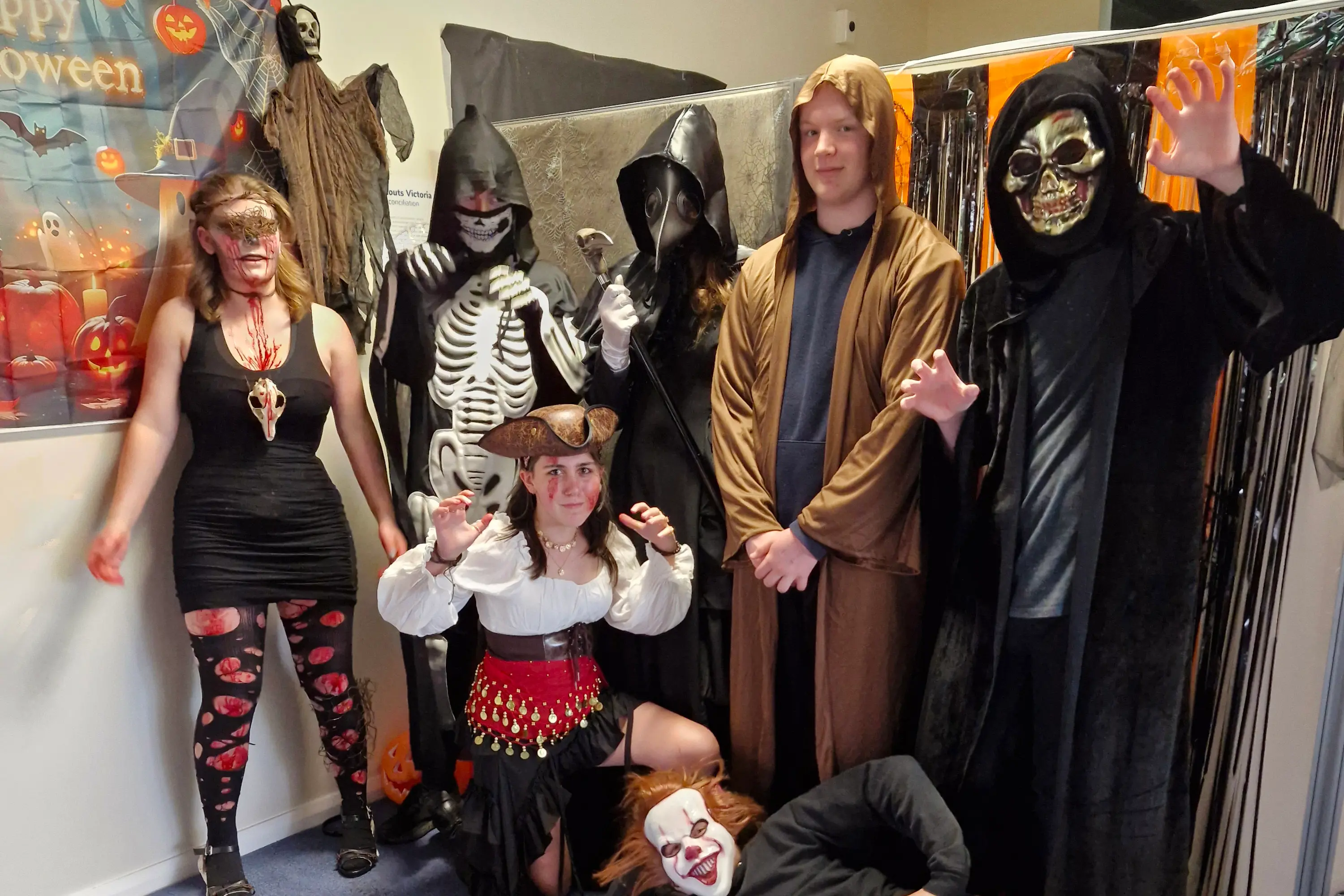 <p>DELIGHFULLY SCARY: Myrtleford Venturers were dressed to impress at their \\'haunted house\\' for Halloween last Friday. PHOTO: Bernadette Hays</p>\\n