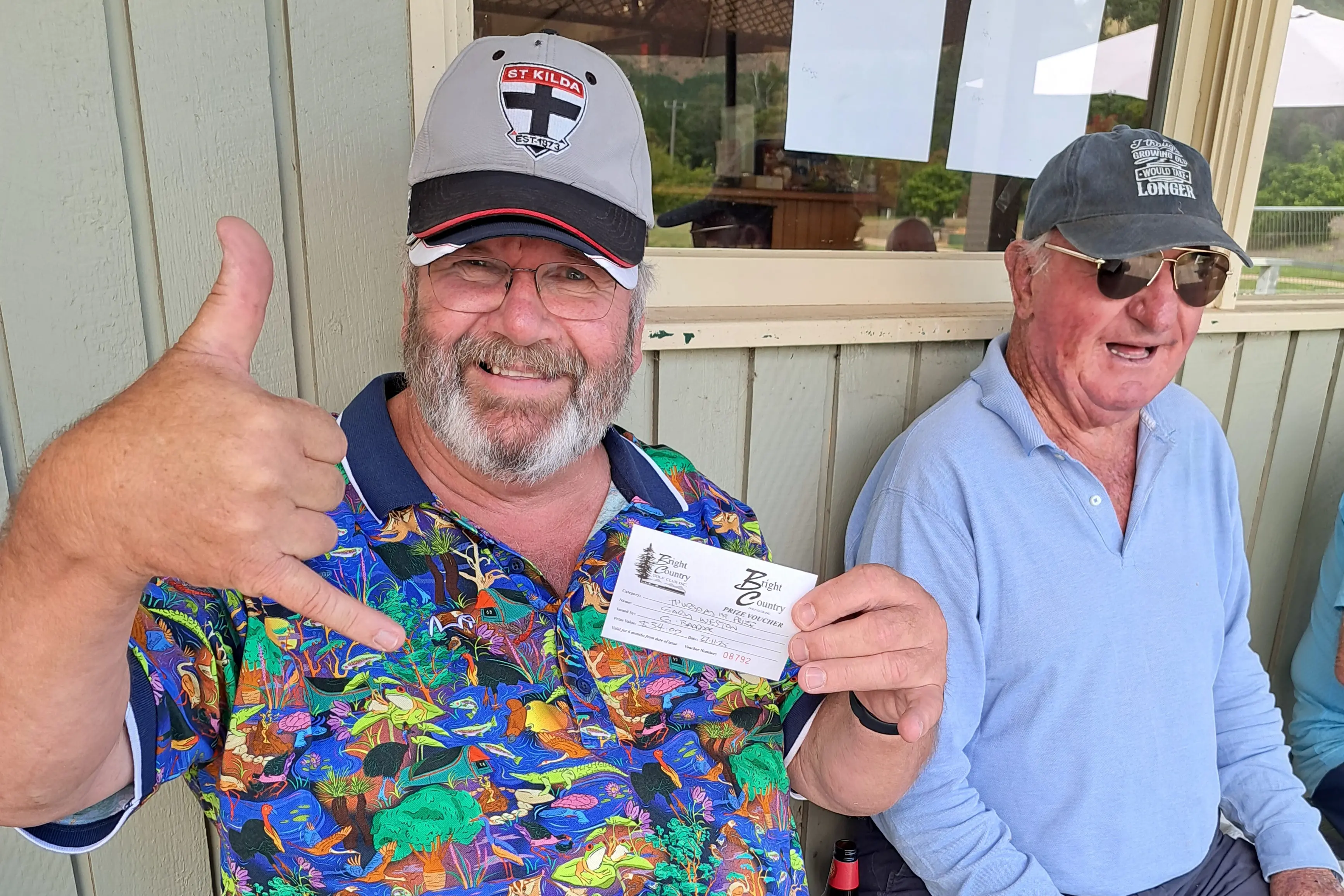 <p>TOO GOOD: Gary Weston (left) took the win on Thursday at Bright.</p>\\n