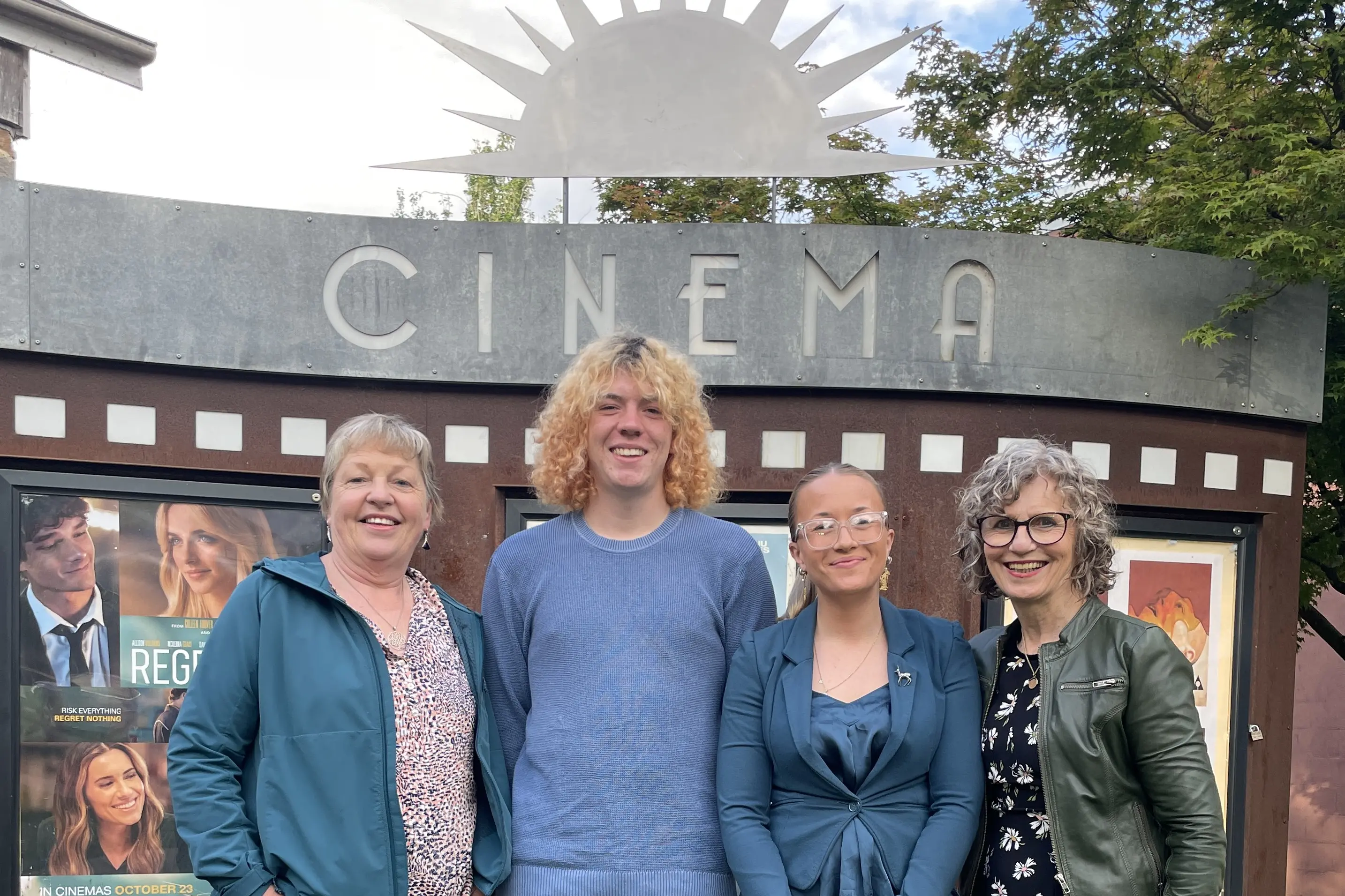 <p>FUNDING FOR FILM FUTURE: Chris Blazek (left), Bright P-12 media student and short film director Taylor Atherstone, Simone Farmer and BFS president Maureen Ryland (right) attended Sun Cinema as Taylor\\'s film was debuted on the big screen. PHOTO: Bright Film Society</p>\\n
